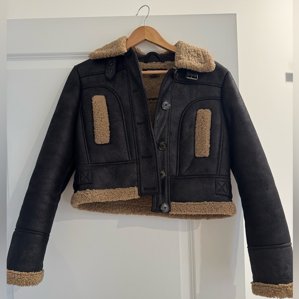 Black and Tan Shearling Jacket